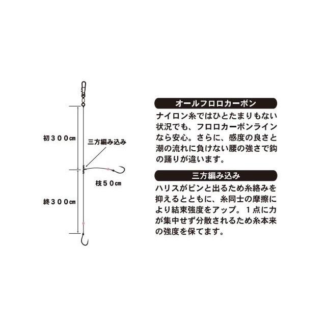 Hayabusa ハヤブサ ふかせ 青物・メダイ 6m 2本鈎 各サイズ Hayabusa ハヤブサ ふかせ 青物・メダイ 6m 2本鈎 各サイズ