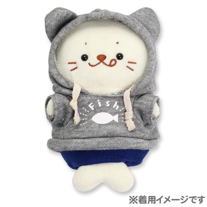 ついてきちゃう しろたん マスコット 着せ替え 服 猫耳 灰色パーカ ついたん ぬいぐるみ きせかえ 服 洋服 ぬいどり ぬい撮り パーカー メール便可 マザーガーデン 通販 Paypayモール
