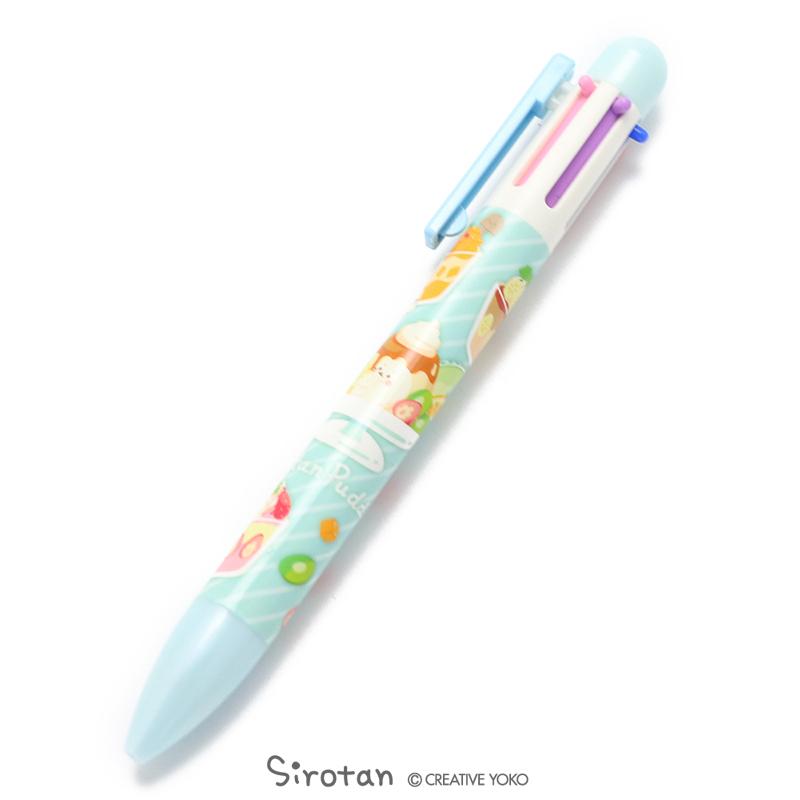 ボールペン 6色ボールペン しろたん プリンいっぱい柄 ペン 多色ボールペン 中学生 小学生 メール便可 マザーガーデン 通販 Paypayモール