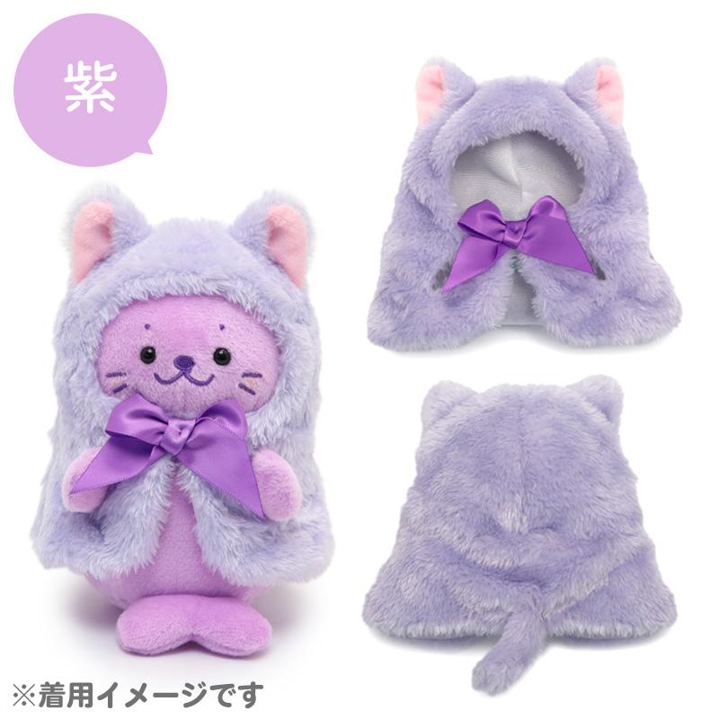 ついてきちゃうしろたん 着せ替え服 単品 にゃんこ ついたん 猫服 猫耳 ポンチョ ケープ 推しカラー 推し活  白 青 ピンク 黒 紫 黄色 緑 洋服 ぬい撮り｜mg-sweet｜15