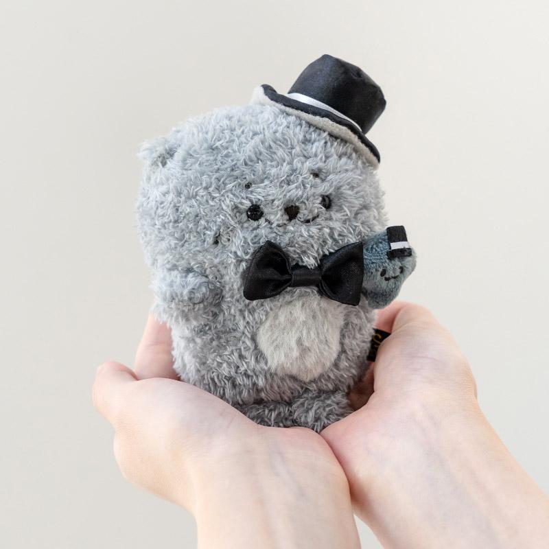 しろたん モノクロぽてぽてマスコット 単品 〔しろたん らっこいぬ らむね〕 ふわふわ ぬいぐるみ マスコット 小さい 手のり | Mother garden | 08