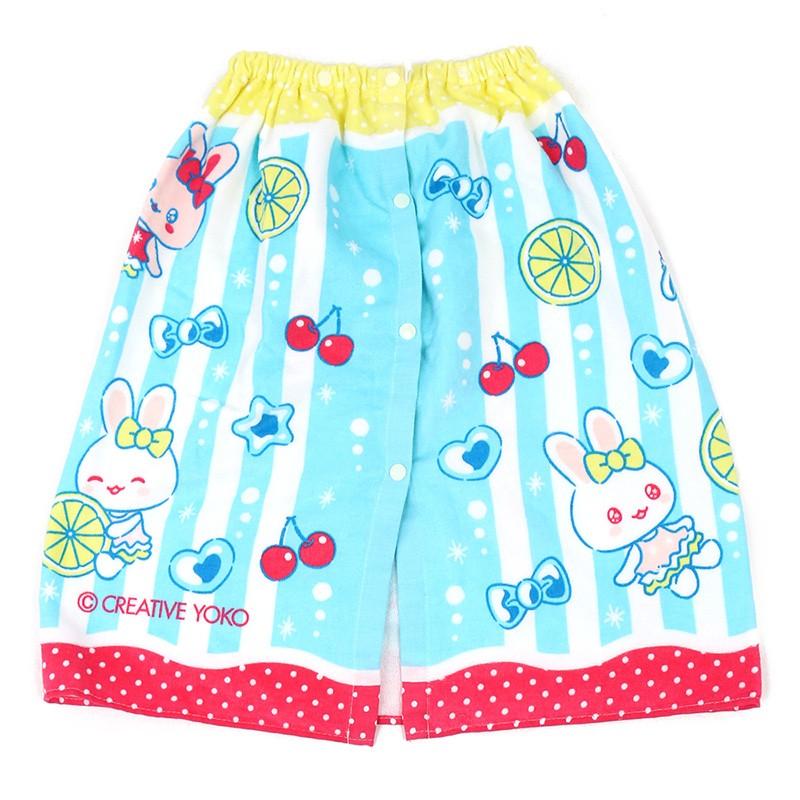 セールsale ラップタオル 水泳タオル 60cm丈 新作 うさもも お着替えタオル プールタオル ソーダ柄 スイムタオル