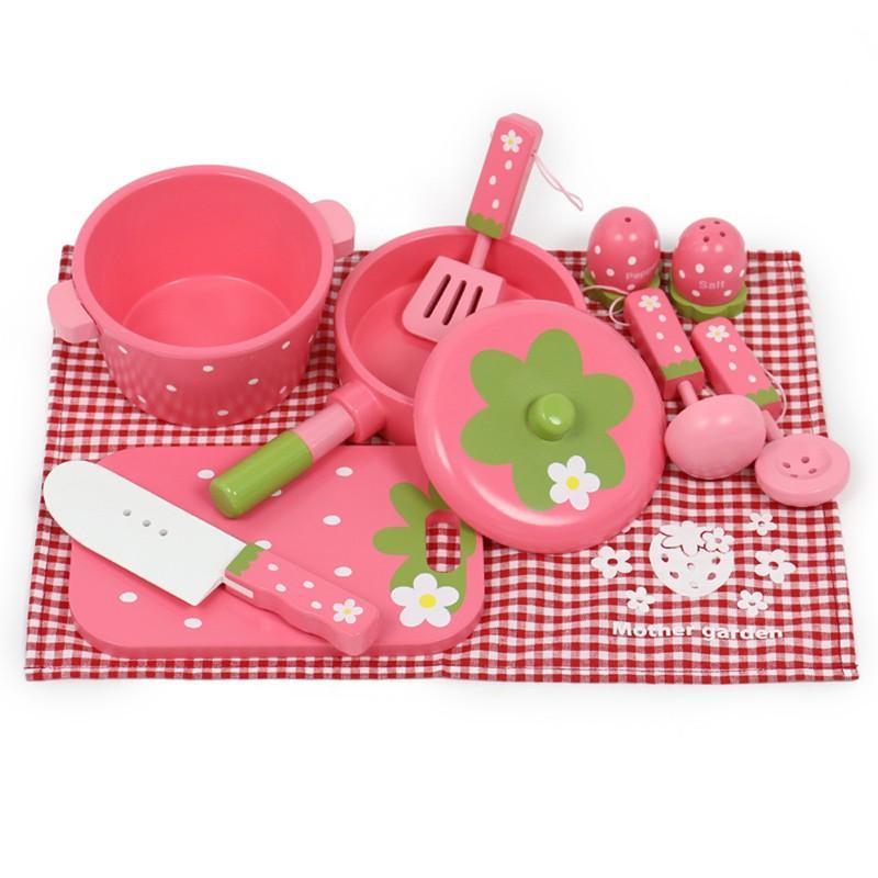 Mother garden ままごと 鍋 木製 おままごとセット 野いちご Mother garden ままごと 鍋 木製 おままごとセット 野いちご