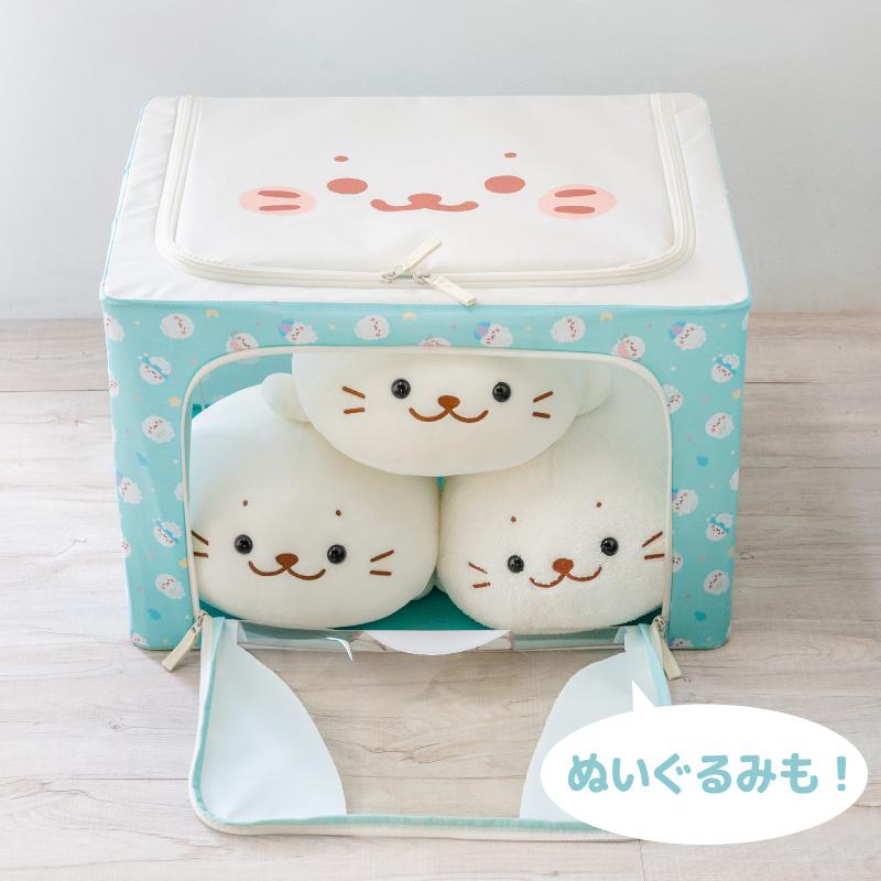 Mother garden（マザーガーデン） しろたん ぽてぽて柄 収納ケース 60L