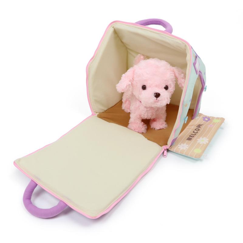 でおすすめアイテム 動くぬいぐるみ 動くおもちゃ 犬 ぬいぐるみ おもちゃ いっしょにお散歩 プードル ピンク 紫色ハウス 2点セット 動く犬の ぬいぐるみ Materialworldblog Com