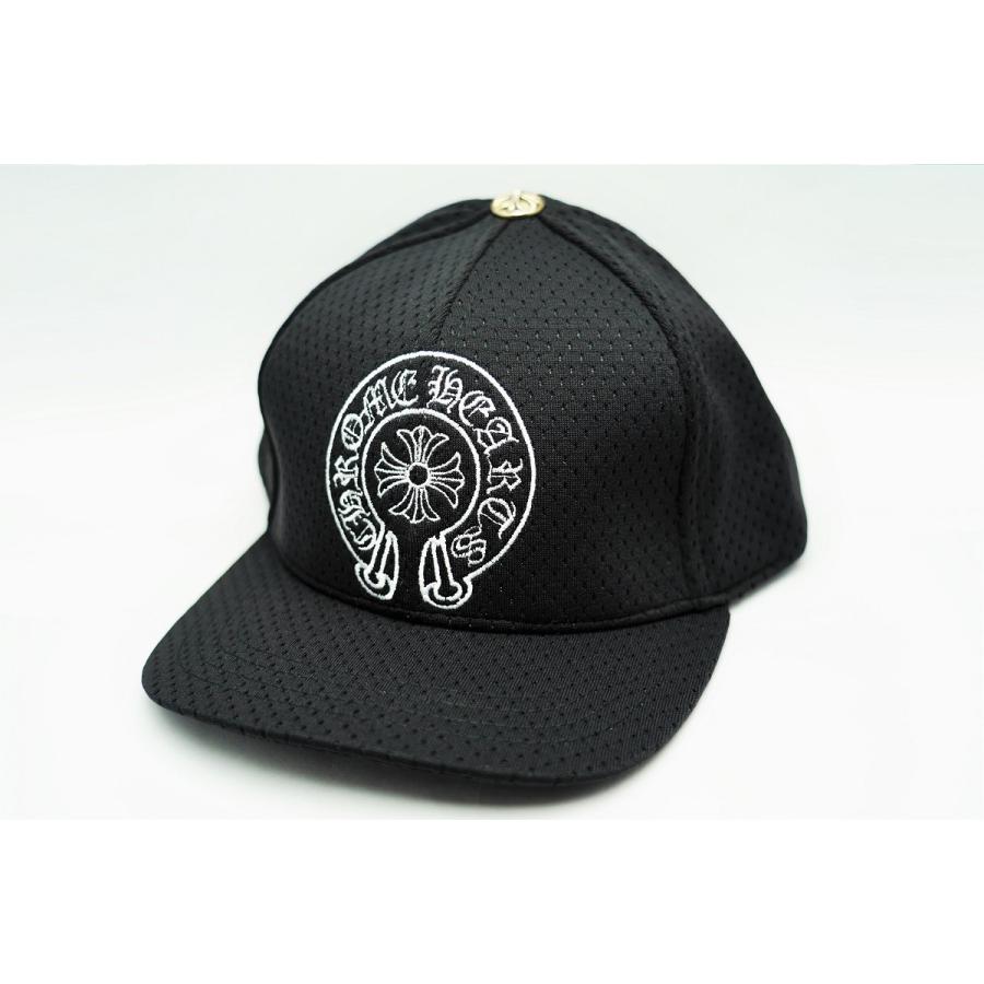 新品 クロムハーツ 帽子 ベースボール キャップ ブラック ホースシュー 刺繍 フリーサイズ メッシュ :BBcapCHblackFree