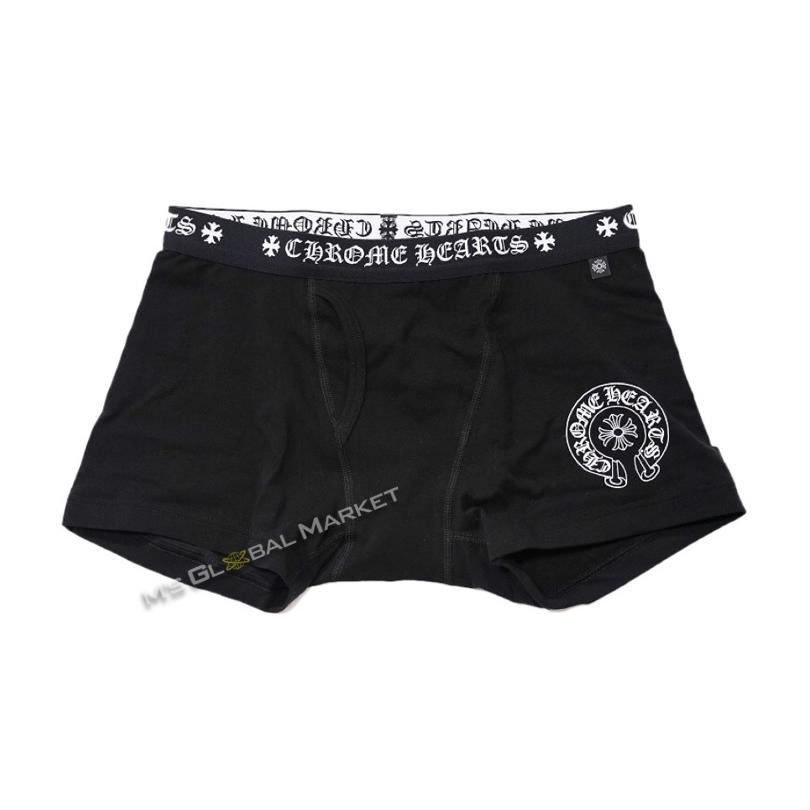 【新品】クロムハーツ ショート ボクサー ブリーフ パンツ  黒×白  M CHROME HEARTS 新品正規品 クロムハーツ ボクサーパンツ 白文字