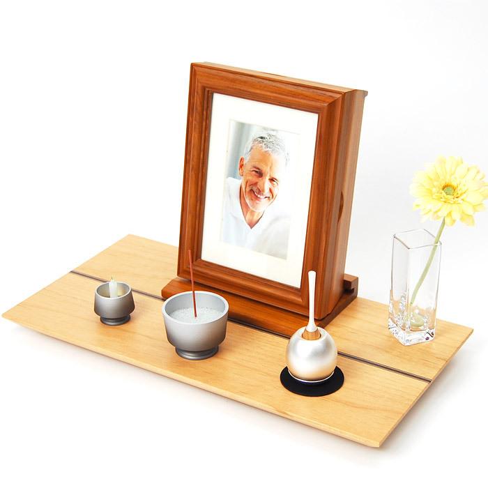 シンプル仏壇 ウッド ボックスフレーム W41cm 仏具セット : メモリアル