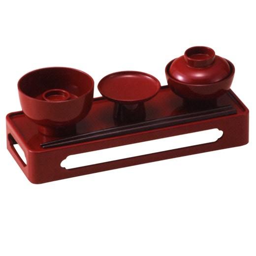 霊供膳 サンメニー略式仏膳 朱 6.5【お供え】【仏具各種