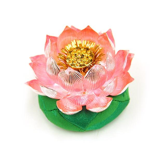 美品✨光則 純銀製仏花　蓮飾り（ピンク）1.7号　仏具　おりん　純金仕立て 仏具 純銀製 蓮飾り 供養 お供え お盆 初盆 新盆 法事 法要 贈り物