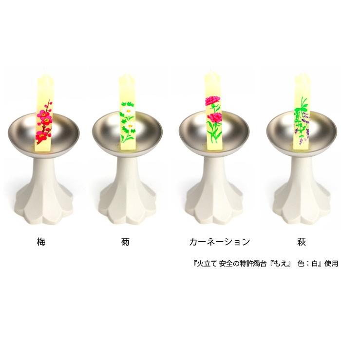 ろうそく ギフト おしゃれ キャンドル  絵ろうそく のし お供え 寒中見舞い 贈る 蝋燭 贈答用 絵ローソク「進物 蜜蝋 小夕映 花アソート 16本入」(2206001745)｜mgohnoya｜07