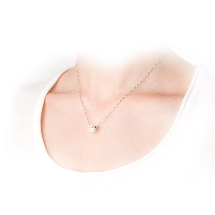 遺骨ペンダント Soul Jewelry キューブ シルバー925 誕生石からお好みの石を選べます[遺骨 ペンダント 誕生石 2月 3月]
