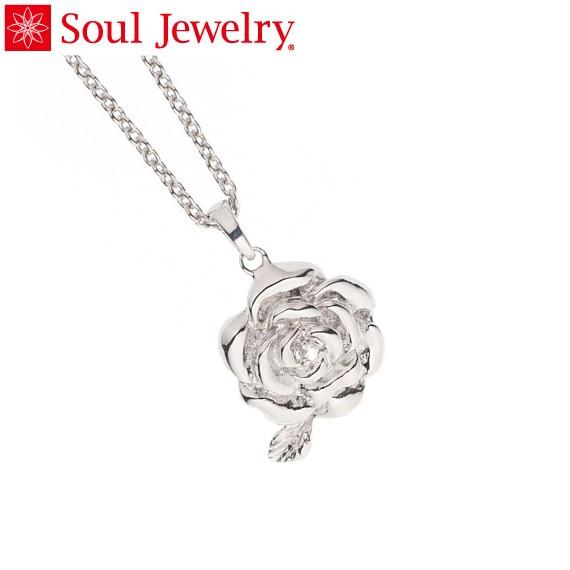 遺骨ペンダント Soul Jewelry ローズ Pt900 プラチナ 『ダイヤモンド』 （予定納期約4週間） (2209000821)[遺骨 ペンダント]