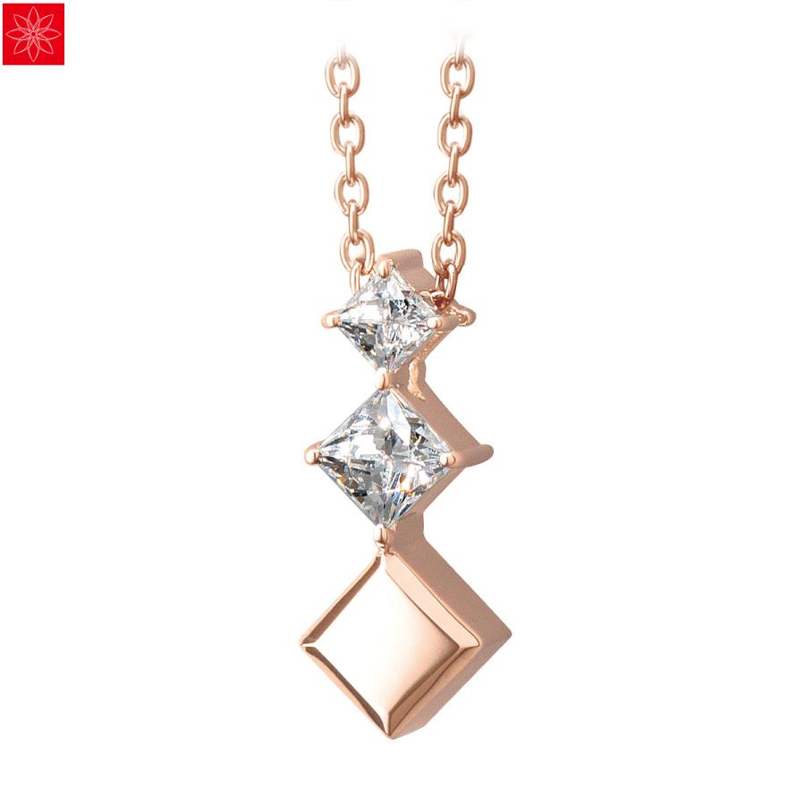 遺骨ペンダント Soul Jewelry Pour toi （プルトワ） スクエアクロス プレシオサ　キュービック・ジルコニア K10ローズゴールド (2209003137)