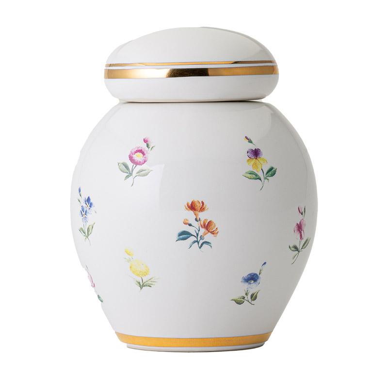 陶器製 ミニ骨壷 花ポット モチーフが選べる・てのひらに包むと