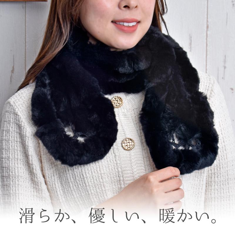 MGSABLE マフラー レディース レッキス リアルファー 毛皮 軽い