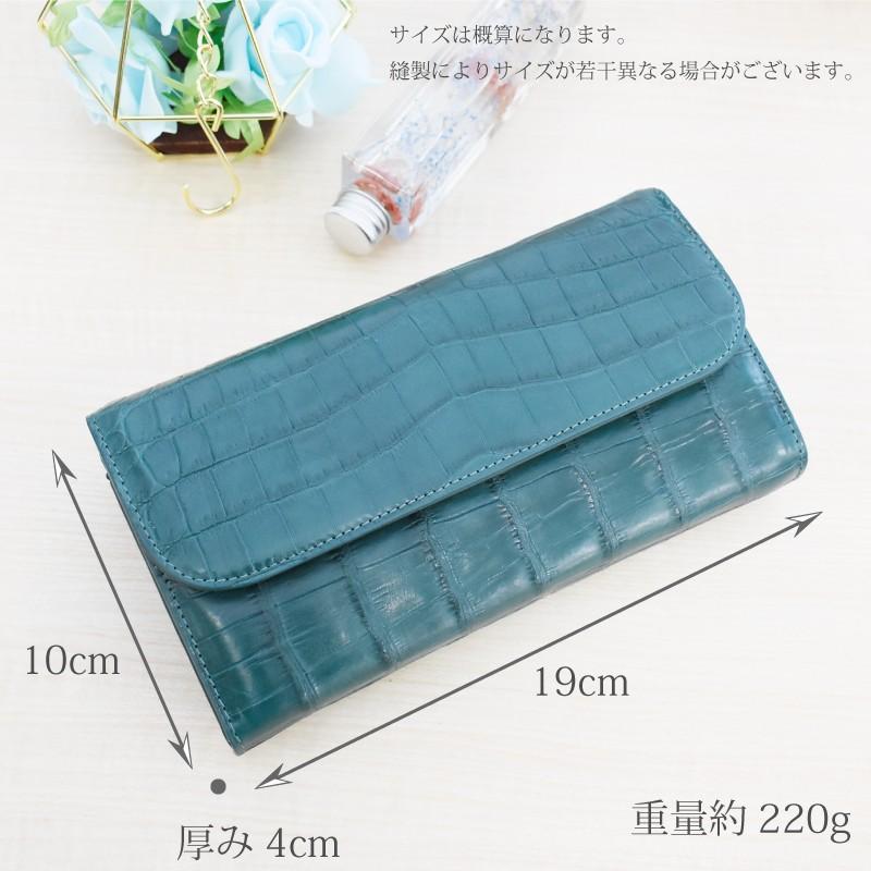 クロコダイル 長財布 レディース 本革 かぶせ ワニ革 鰐 グリーン 緑 たくさん入る 大容量 金運 風水 幸運 縁起 ギフト 1036 Mgsable 通販 Yahoo ショッピング