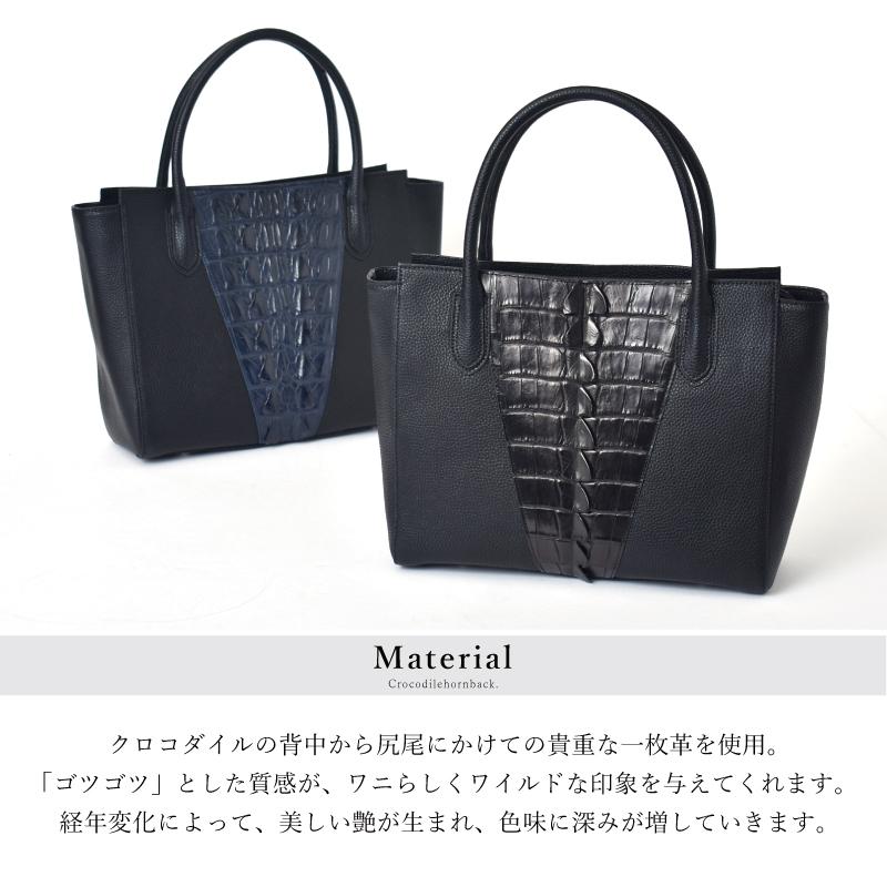 未使用品　圧倒的存在感　クロコダイル　ヴィットクロコ　ブラックレザーハンドバッグ 未使用品 圧倒的存在感 クロコダイル ヴィットクロコ ブラック