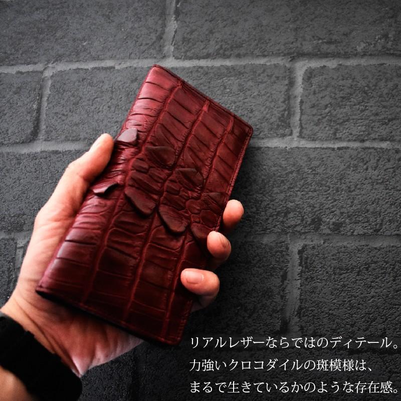 MGSABLE 長財布 クロコダイル メンズ 本革 本皮 かぶせ 紳士 マット