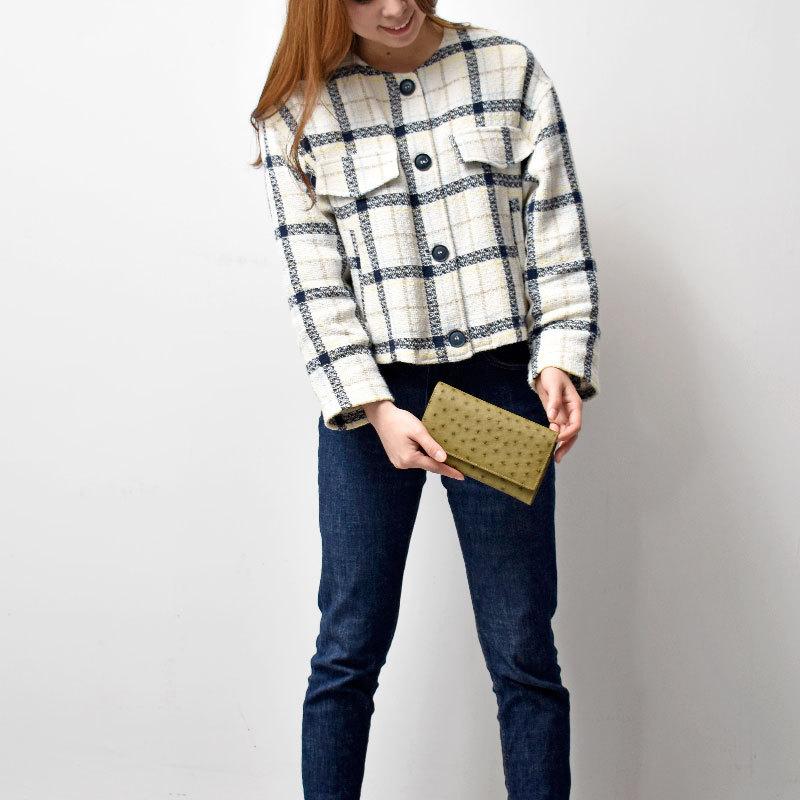 まさ⭐️HTC⭐️10周年記念⭐️世界1000本限定⭐️ブラウンレザー⭐️34インチ MGSABLE 長財布 オーストリッチ レディース 本革 かぶせ