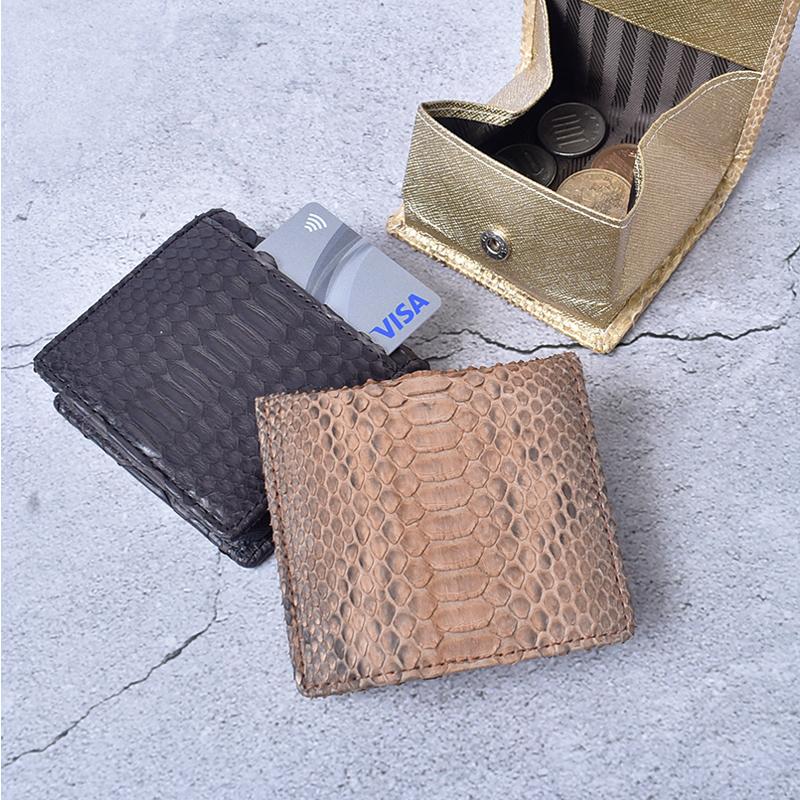 ダイヤモンドパイソン 小銭入れ ボックス型/メンズ レザー