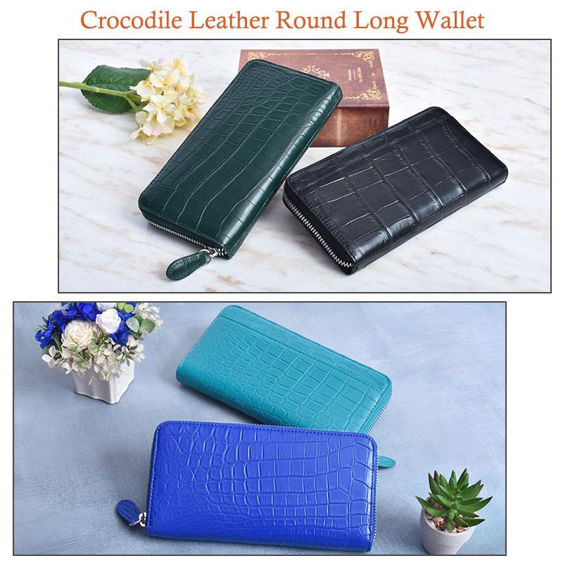 MGSABLE 長財布 クロコダイル メンズ レディース 本革 ラウンド 大容量