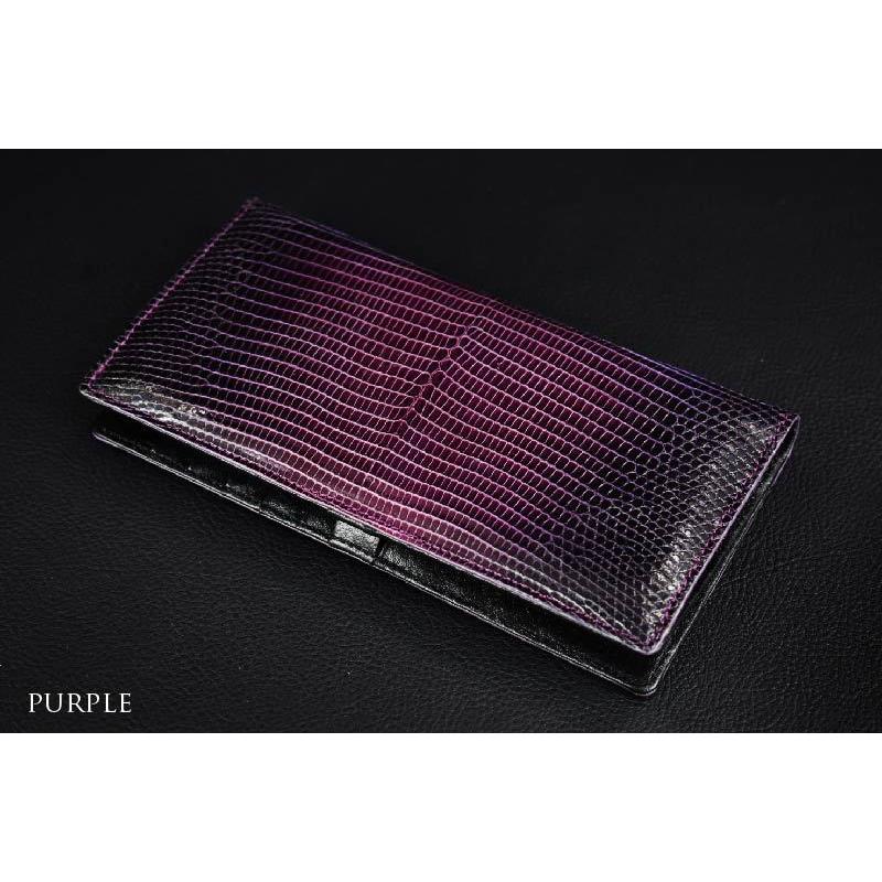 MGSABLE 長財布 リザード メンズ 本革 トカゲ 蜥蜴 かぶせ 札入 小銭