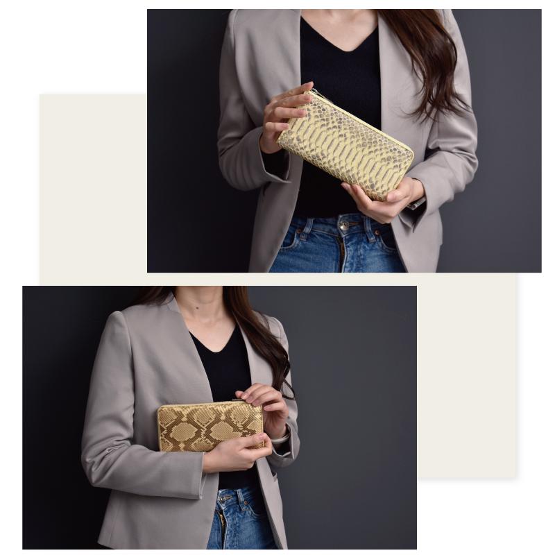 Riamasa 長財布 パイソン 本革 l字 メンズ レディース L字 金運 Riamasa 長財布 パイソン 本革 l字 メンズ レディース L字 金運