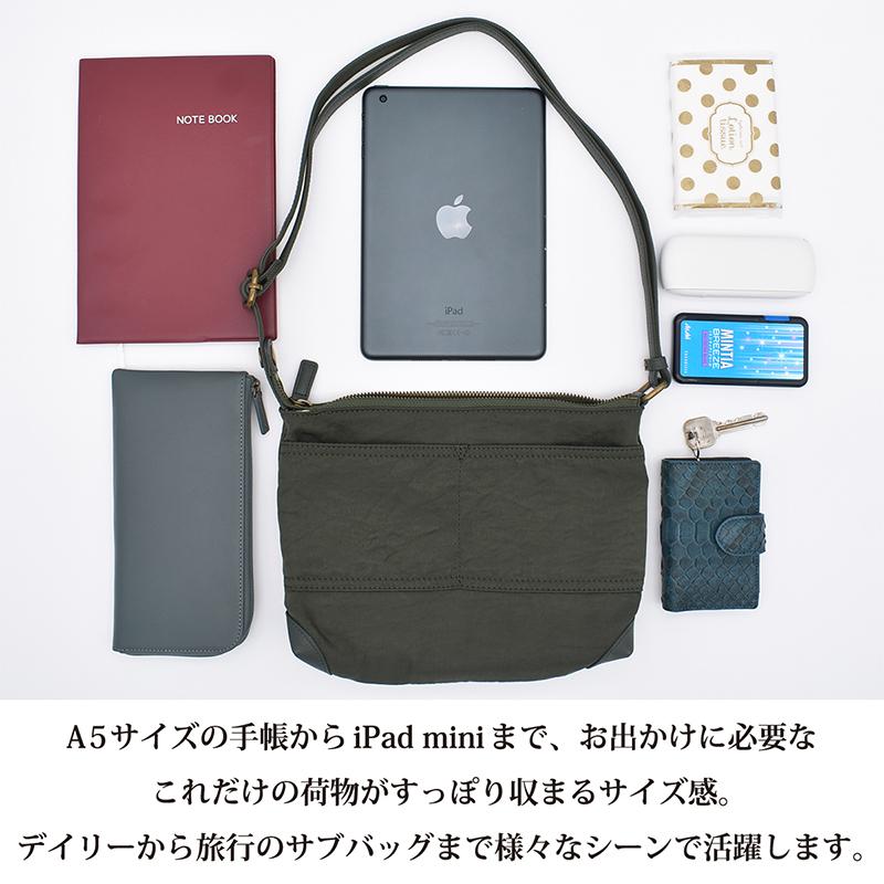 サコッシュ ショルダー バッグ メンズ レディース  牛革 レザー 軽量 斜めがけ 小さめ 薄型 ナイロン ブラック スリム ポーチ 旅行 男女兼用 送料無料 |  | 12