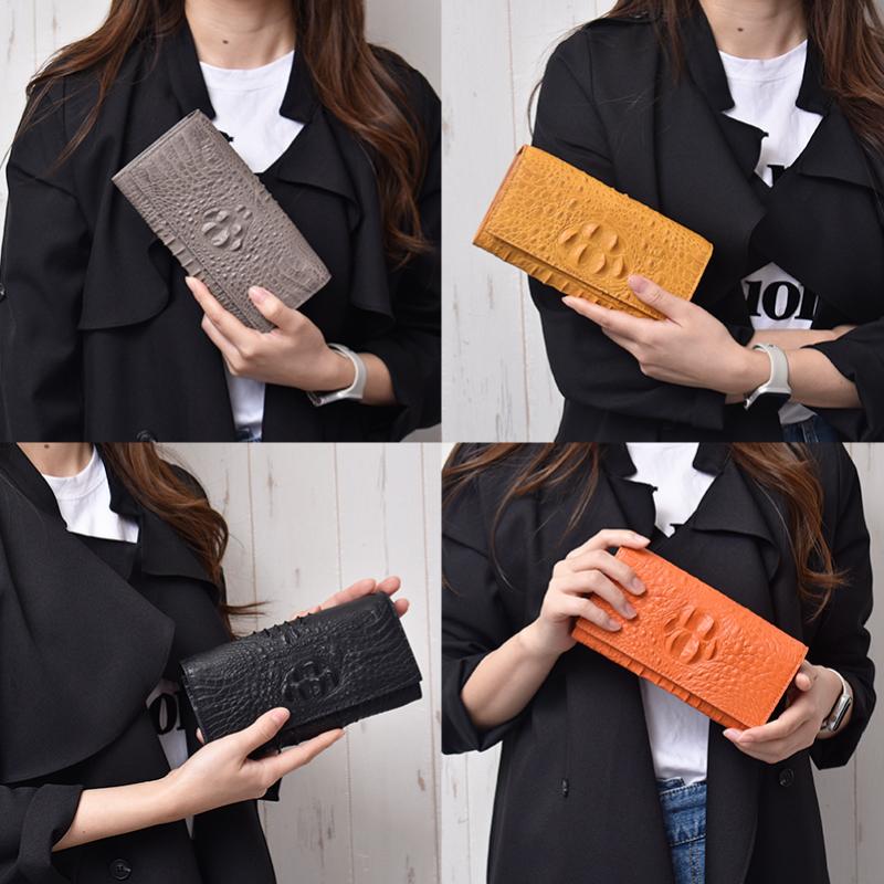 MGSABLE クロコダイル 長財布 レディース メンズ 本革 かぶせ MGSABLE クロコダイル 長財布 レディース メンズ 本革 かぶせ