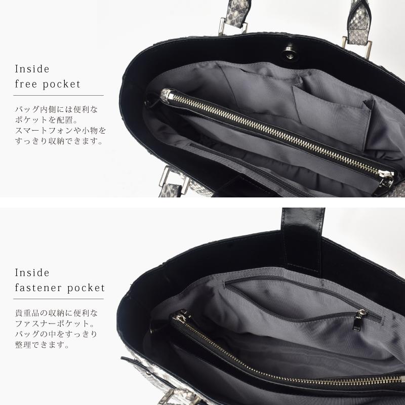 ダイヤモンドパイソン トートバッグ 本革 2WAY ショルダーバッグ メンズ レディース 蛇革 ハンドバッグ 軽量 男女兼用 軽い ヘビ革 高級 レザー ギフト 送料無料の画像