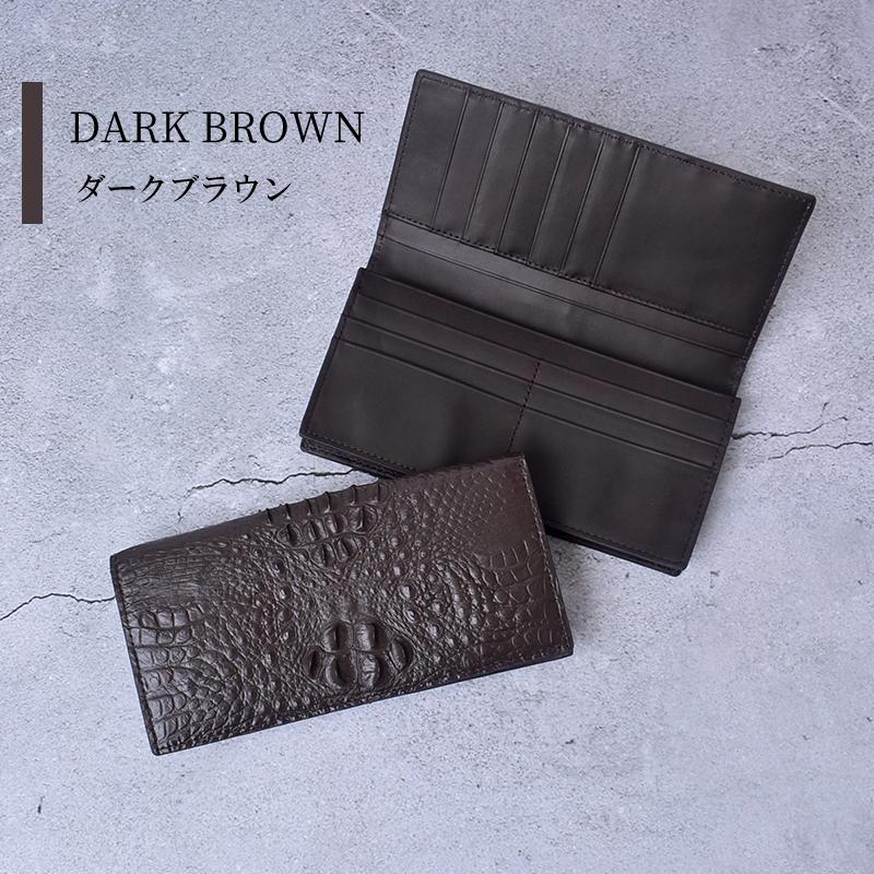 長財布 クロコダイル メンズ 札入 ワニ革 クラウンマーク 本革