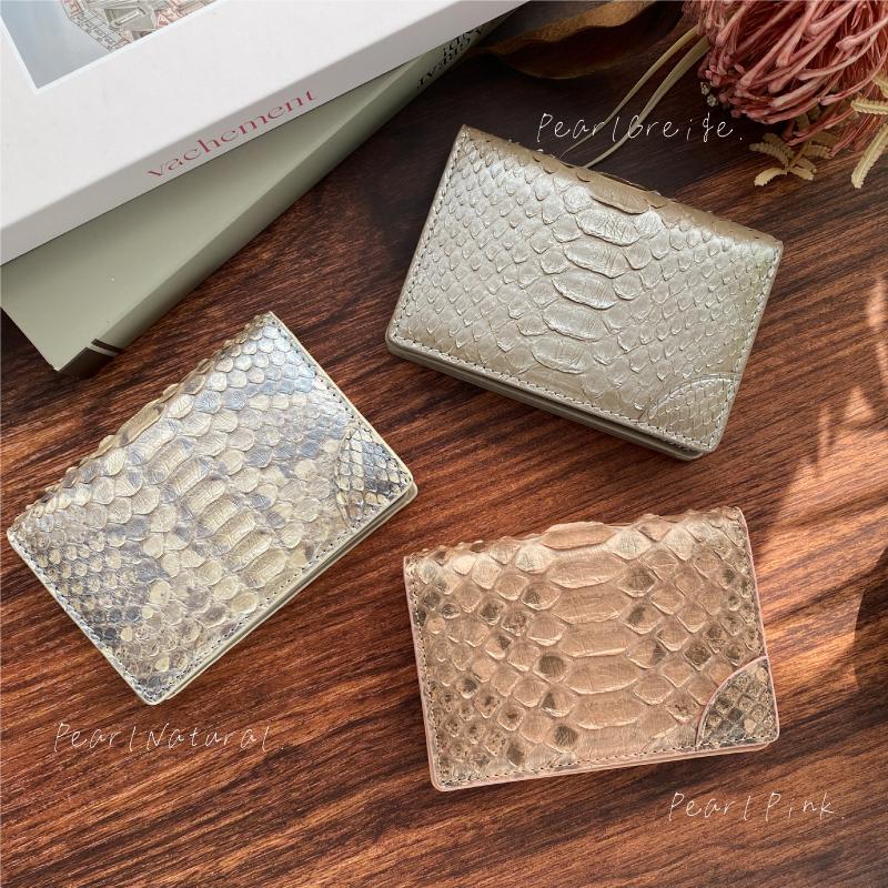 パイソン 名刺入れ ホルダー付き 50枚収納 メンズ レディース ヘビ 蛇革 本物 軽い 名刺 収納 大容量 仕事 会議 商談 ミーティング 高級 お祝い ギフト 送料無料 | MGSABLE | 18