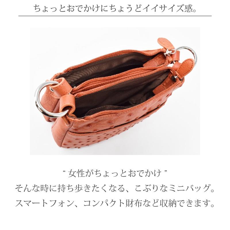 オーストリッチ ミニバッグ ポシェット レディース 本革 2way 鞄 小さい 婦人 プレゼント ギフト 本皮|mgsable|05