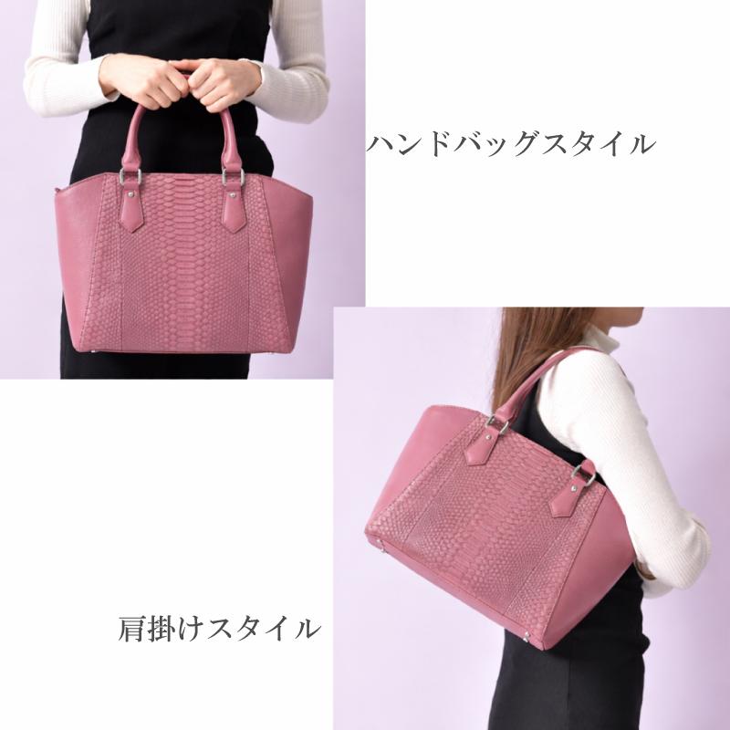 MGSABLE ハンドバッグ パイソン レディース 蛇革 ヘビ革 本物 軽量 