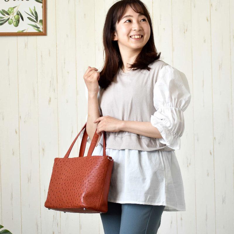 MGSABLE オーストリッチ ハンドバッグ レディース 駝鳥 ダチョウ MGSABLE オーストリッチ ハンドバッグ レディース 駝鳥 ダチョウ