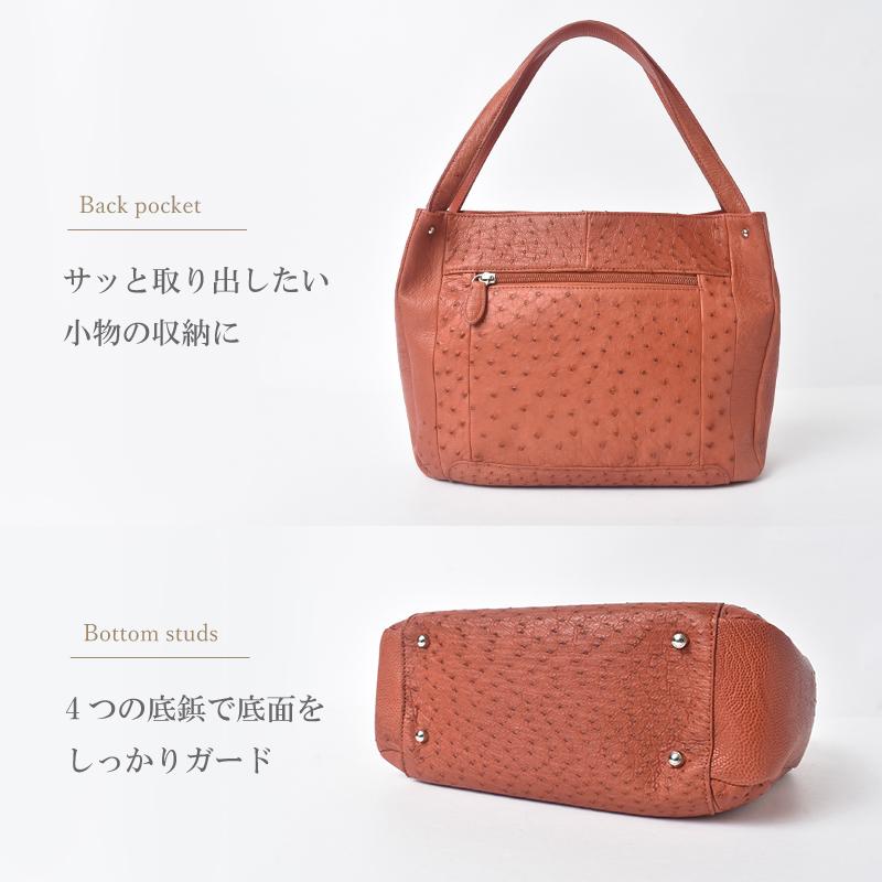 ハンドバッグ オーストリッチ 2way ショルダーバッグ 鞄 本革 本物