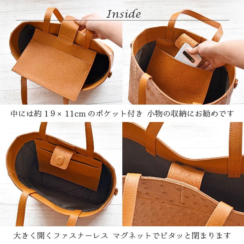 MGSABLE オーストリッチ ハンドバッグ レディース 本革 2way MGSABLE オーストリッチ ハンドバッグ レディース 本革 2way