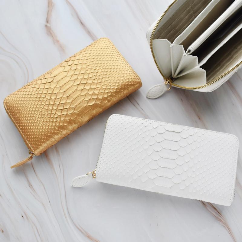 長財布 蛇革 ラウンドファスナー 本革 金運祈願 開運アイテム ヘビ パイソン レディース メンズ 風水 金 白 人気 大容量 本皮 サイフ 男女兼用 ギフト 送料無料 | MGSABLE | 05