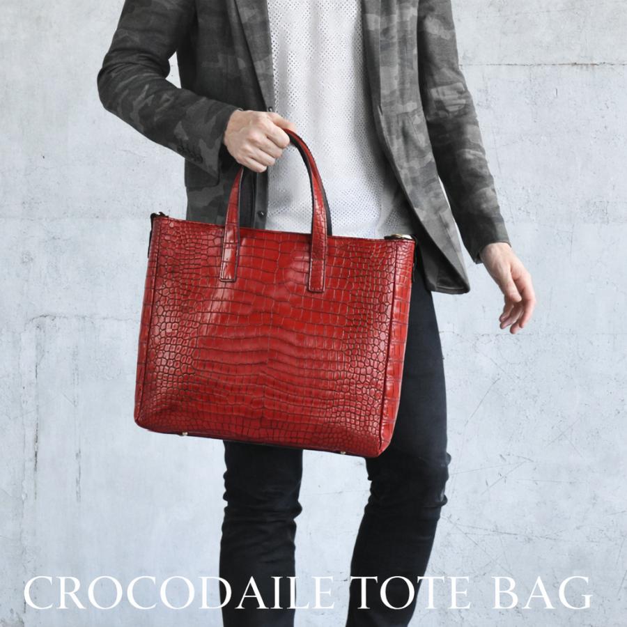 MGSABLE クロコダイル トートバック メンズ ワニ革 鰐革 本物 本革