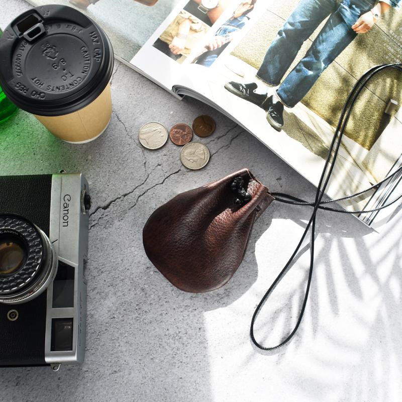 巾着 本革 ネックウォレット ミニポーチ 牛革 ネックポーチ メンズ レディース 日本製 手作り 首掛け 小銭入れ 軽量 コインケース レザー ギフト 送料無料 |  | 05