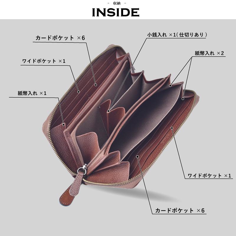 MGSABLE 長財布 メンズ 本革 ゴート ラウンド 財布 小銭入れ仕切りあり