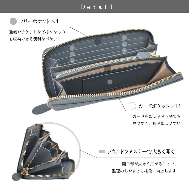 長財布 レディース メンズ ラウンドファスナー スキミング防止 RFID 本革 軽い レザー 大容量 小銭入れ仕切り 牛革 シボ革 グリーン プレゼント ギフト 送料無料の画像