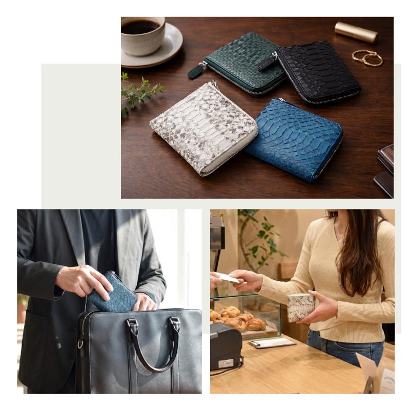 財布 パイソン 蛇革 ヘビ革 メンズ レディース 本革 薄型 小さめ ミニ財布 男性 女性 プレゼント 軽量 グリーン 緑 金運 開運 L字ファスナー スキミング防止 | MGSABLE | 10