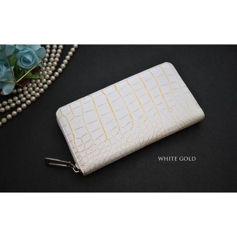 MGSABLE 長財布 クロコダイル レディース メンズ 本革 ワニ革 ラウンド