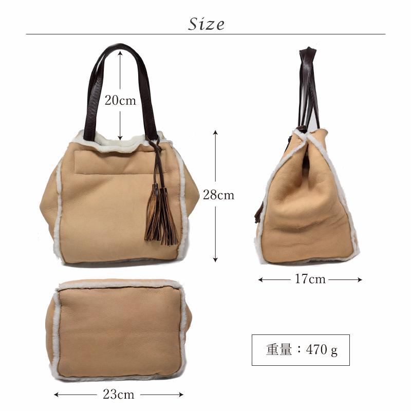 MGSABLE トートバッグ ムートン レディース バッグ Wフェイス ファー