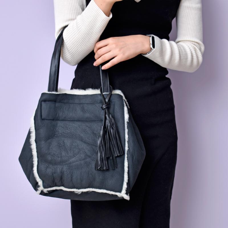 MGSABLE トートバッグ ムートン レディース バッグ Wフェイス ファー