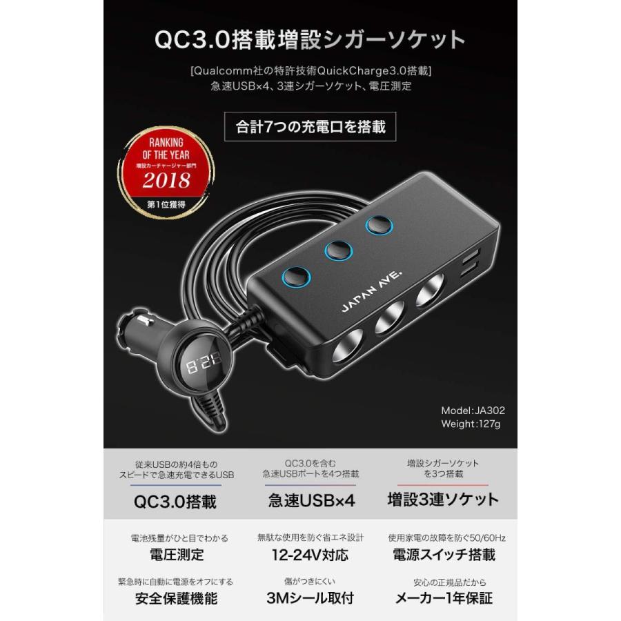 Japan Ave Quick Charge 3 0 スマートic 急速充電 シガーソケット 3連 最大8 5a 5v 増設 カーチャージャー 車 充電器 3連ソケット 拡張 Usb 4ポート B07jh4svpd Mgショップ 通販 Yahoo ショッピング
