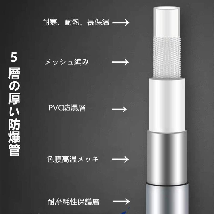 シャワーホース 1.5m ホース 交換 対応 絡まり防止 防爆 防裂 抗菌 耐寒 耐熱 耐久性 防カビ 無臭｜mgshop0401｜09