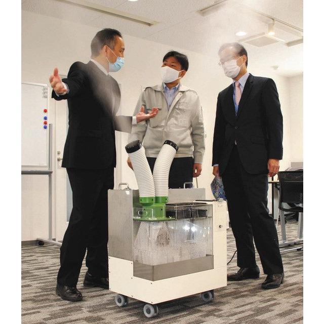 噴霧薬剤により改造可能 業務用超大型噴霧器 次亜塩素酸噴霧器 農業用 食品工場用 工事不要設置 日本製 移動可 キャスター付 |  | 02